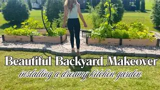 EXTREME Backyard Makeover | Dreamy Kitchen Garden Install | Before and After Yard Transformation
