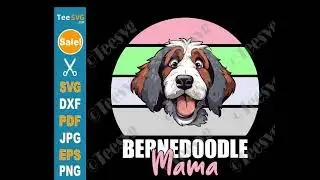 Mama Bernedoodle CLIPART SVG PNG Graphic Design | Doodle Bernese Mountain Vector | Dog Mom