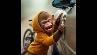 The funny revenge story of kids #monkeys #funny 
