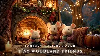 Tiny Woodland Friends 🐭☕ Crackling Fireplace + Soft Nature Sounds For Relax & Unwind