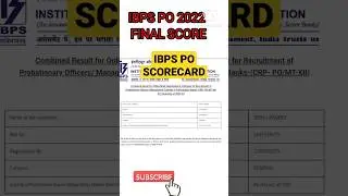 IBPS PO FINAL SCORECARD #bankpo #ibps #ibps2023 #ibpsclerk #ibpspo #ibpsrrbpo #ibpssopreparation