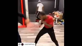 Coach Anthony Stick Mitt Training with Heavy Hitters hoodie