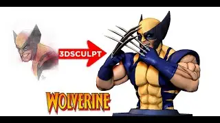 FILE STL WOLVERINE modeling in ZBrush Creating a figurine for a 3D printer