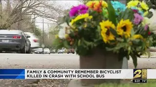 Family, community remember bicylist killed in crash with school bus