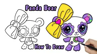 How to Draw Panda Bear from Littlest Pet Shop Step by Step