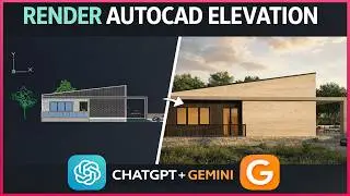 I Rendered My AutoCAD Elevation Using ChatGPT + Gemini AI (No Rendering Software)