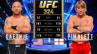 JUSTIN GAETHJE vs PADDY PIMBLETT FULL FIGHT UFC 324