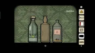 Cube Escape Paradox game solving the glass eye puzzle with three bottles inside the globe