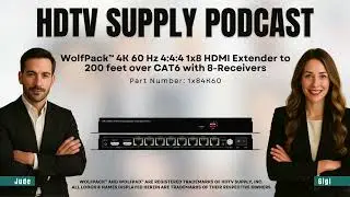 WolfPack&trade; 4K 60 Hz 444 1x8 HDMI Extender to 200 feet over CAT6 with 8 Receivers