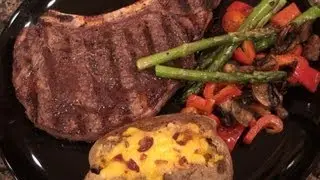 18. Old Time Ribeye, Green Bean Fries, Twice Baked Potatoes and Sassy Lemon Bars