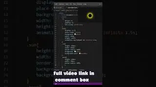 solar eclipse using HTML and CSS #shorts #html #css #htmltutorial #vscode #solareclipse .