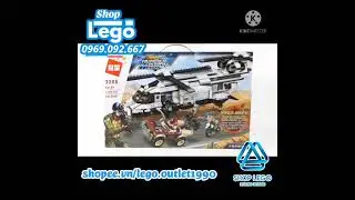 Xếp h&igrave;nh Trực thăng U.N trắng Qu&acirc;n sự Lego Minifigures Enlighten 3208