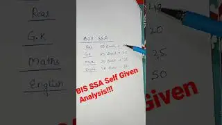 BIS SSA Self Given Analysis!!!