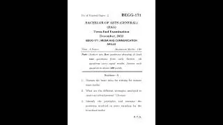 BEGG - 171  December 2022 Question Paper
