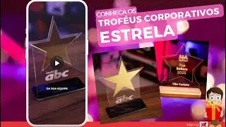 Trof&eacute;us Corporativos Estrela Personalizados | Modelos com e sem LED | Loja NerdX