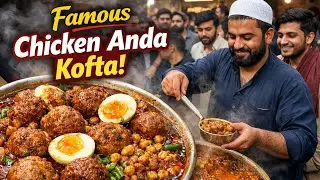 Famous Pakistan Viral Chicken Chana | Anda Kofta breakfast |  Roadside Rush For People Food Street 