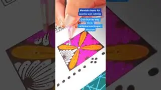 Смотрите, как я быстро раскрашиваю мандалу неоновыми красками! #мандаларисунок #мандалараскрашивание #раскраски