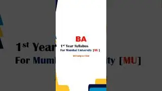 BA 1st Year Syllabus For Mumbai University | BA Syllabus 2025