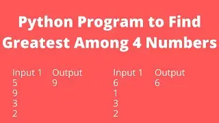 Python Program to Find Greatest Among 4 Numbers | CCBP Foundation Test 1 Question Solution
