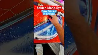 Spider-Man&rsquo;s Eye spray paint art painting in 2 minutes. #spiderman #spraypaintart #streetart #art