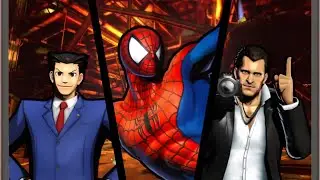 Late Birthday Tribute for @Linkaro2 !! Spiderman/Phoenix Wright/Frank West Arcade Gameplay