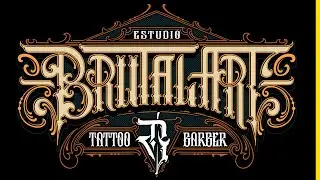 Lettering Digital en PROCREATE para Logotipo Retro (Tatuajes y Barberias)