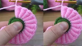Ух ты!! Красивый розовый цветок крючком &mdash; пошаговое руководство #crochet