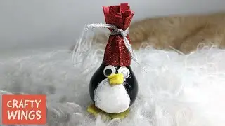 DIY Penguin With Old Bulb || Low-Cost ,🎨Awesome White Cement Craft Ideas By Crafty Wings!