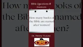 How many books of the Bible are named after Women?#quiz  #quotes #biblicalstudies #podcast#books