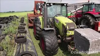 Met 35 ton ! De gras kuil verdichten met een Claas Arion 430.
