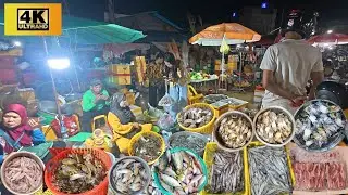 Ever Seen Largest Seafood Distribution in Cambodia - Fresh Seafood Market Scenes and People Activiti