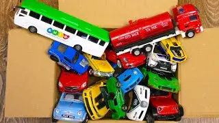 Box Full of Various Diecast Model Toy Cars
