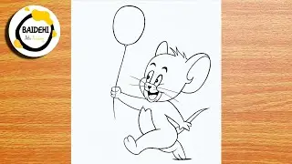 Jerry Easy Pencil Drawing | Outline Drawing | How to Draw Jerry Mouse