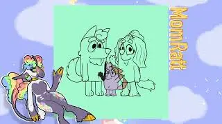 My Family in Bluey!🍃[draw with me/speedpaint] iPad | Procreate