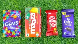Cadbury Gems Maaza Kitkat and Dairy milk Outdoors Unboxing ASMR Chocolate 
