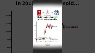 What if You Invested Only $1000 in Tesla vs Mercedes vs Volkswagen in 2010?💀 #datavisualization