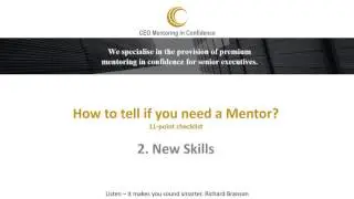 CEO Mentoring - Mentor - CEO  New Skills required