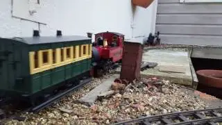 Roundhouse Silver Lady with SSP Slomo testing the new bridge on the 16mm scale RWLR garden railway