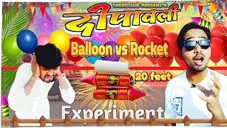 Diwali Experiment🎈Balloon Vs Rocket🚀Rocket On Rope Vs Balloon || Experiment Video || The20Club