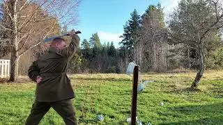 Cuts with Condor Simbad scimitar.