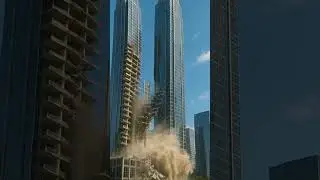 Twin Towers Collapse in Seconds! Shocking Urban Disaster #Shorts #Collapse #Disaster #BuildingFail