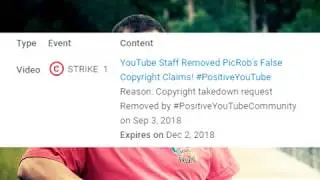 PicRob is using a 2nd account to file FALSE Copyright Claims! #PositiveYouTube