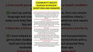 Community Health Worker interview questions and answers (pass your interview) #communityhealthcare