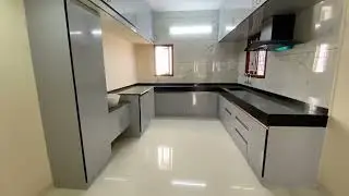Attractive Modular Kitchen Design with Grey Cabinets // 10x16Kitchen