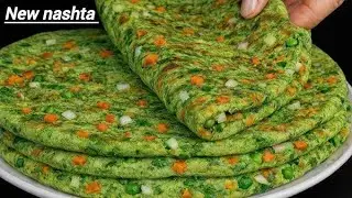 ना आटा गुंथना ना बेलना सिर्फ 5 मिनट मे बहुत सारे मटर पराठा हैल्थी स्वादिष्ट मटर पराठा देखकर चौक जाये