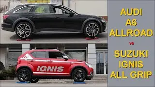 BIG vs small wheels - Audi A6 Allroad Quattro vs Suzuki Ignis All Grip - @4x4.tests.on.rollers