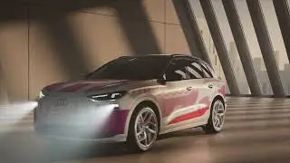 Animation: Audi Q6 e-tron prototype &ndash; Digital light signature and Matrix LED headlights