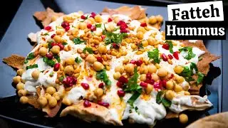 EASY FATTET HUMMUS RECIPE || Fatteh Hummus Recipe || Fattet Hummus with Yogurt and Crunchy Pita