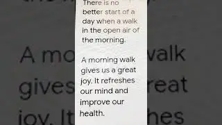 Morning walk - English Essay