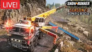 🔴LIVE: NEW SEASON 17 REPAIR & RESCUE FIRST LOOK! | Snowrunner Multiplayer